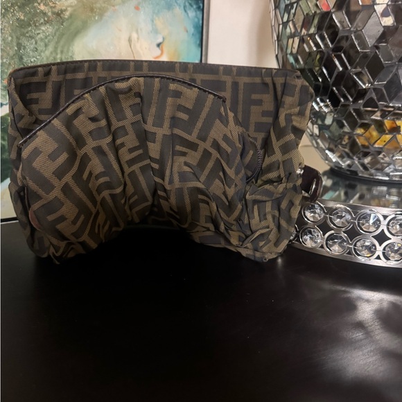 Fendi Brown FF Logo Canvas Bag - Picture 8 of 9